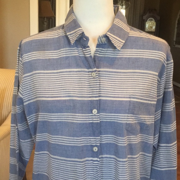 Lilli’s Closet Striped Buttondown Blouse - Picture 2 of 13
